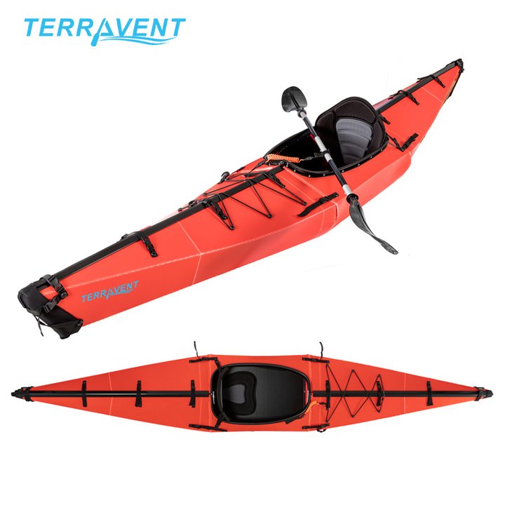 TERRAVENT K1 - Portable Folding Kayak, 154 inches, Red