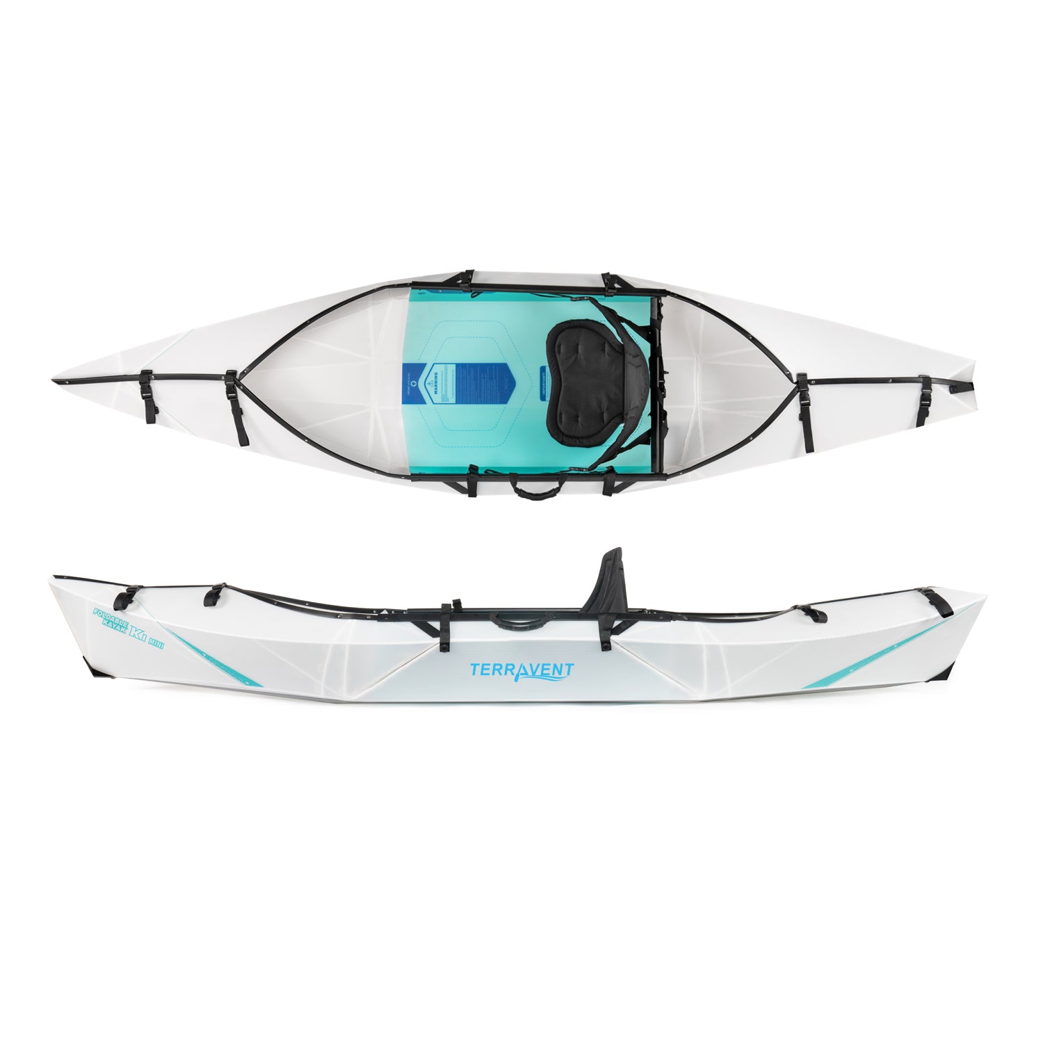TERRAVENT K1 Mini - Portable Folding Kayak, 108 Inches, White