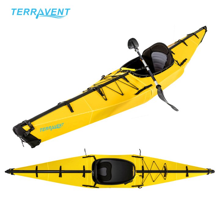 TERRAVENT K1 - Collapsing Folding Kayak, 154 inches, Yellow