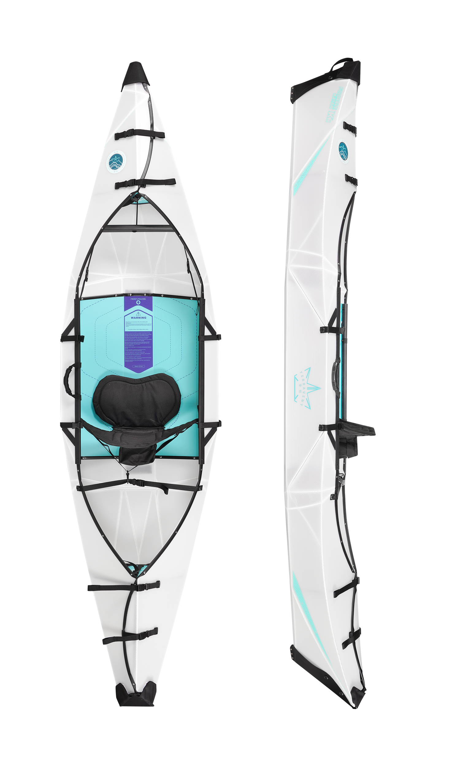 TERRAVENT K1 - Portable Folding Kayak, White, 2023 New Version