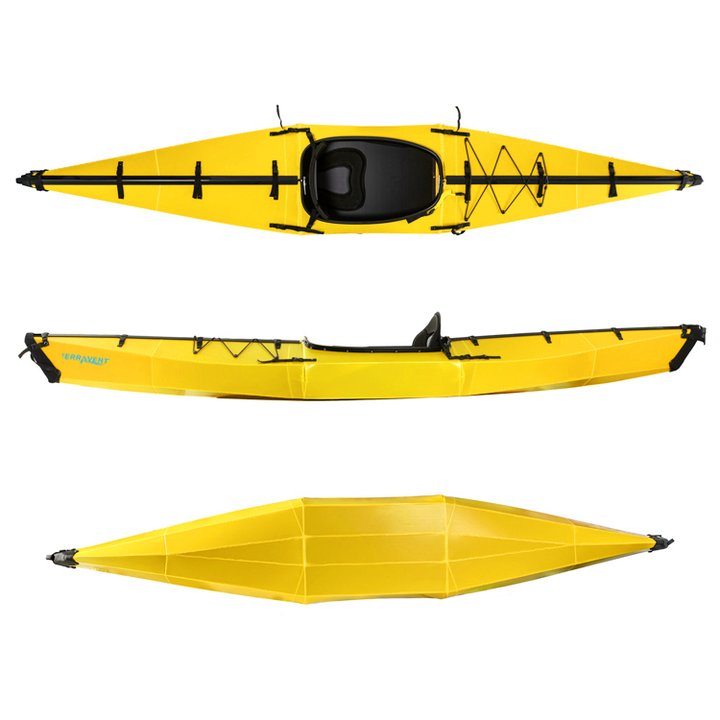Used - TERRAVENT K2 - Portable Folding Kayak, 154 inches, Yellow